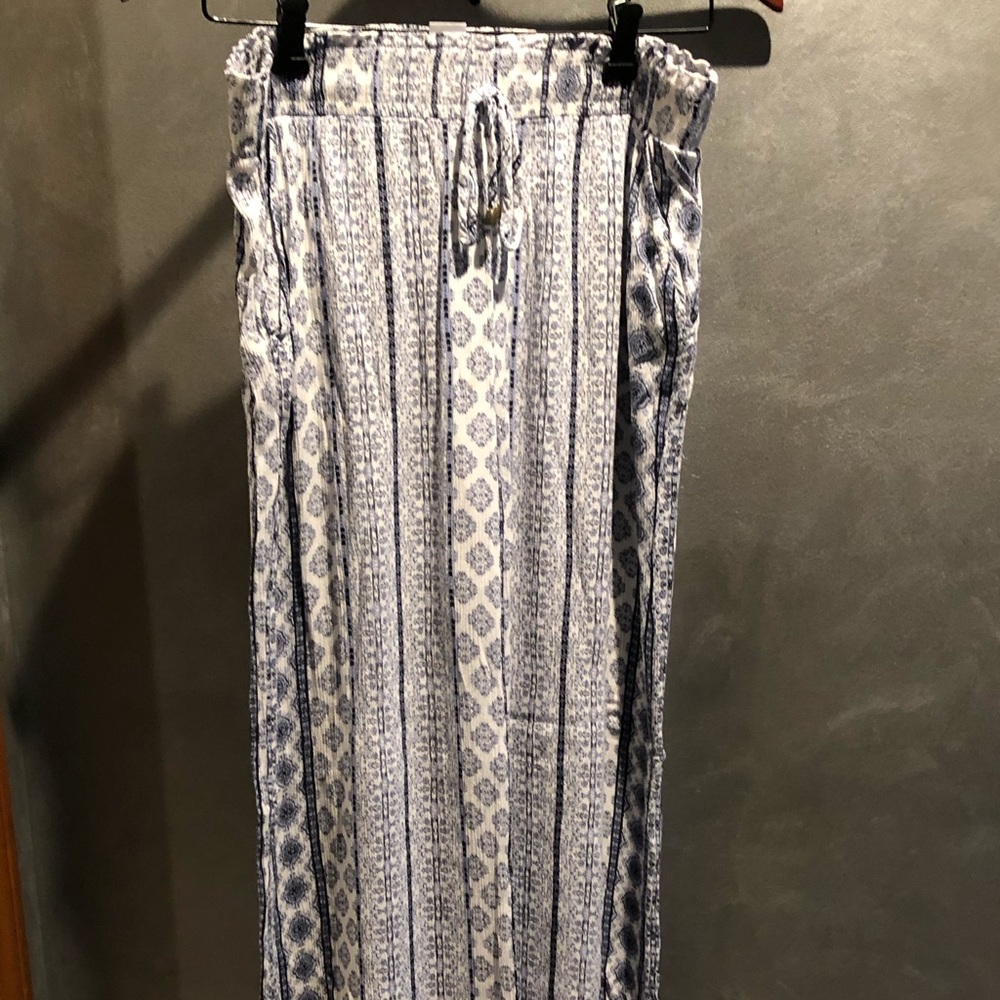 Blue & White Flowy pants